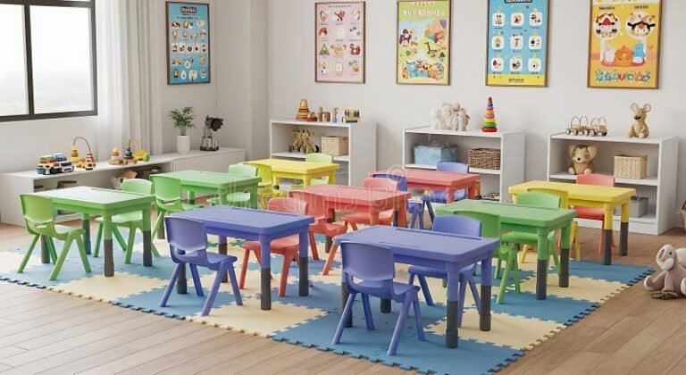 aula de jardin de infantes colorida y alegre