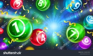bolas de loteria coloridas cayendo