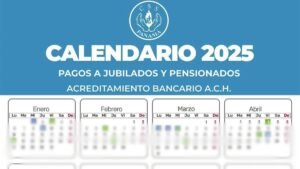 calendario con fechas de pago de pension