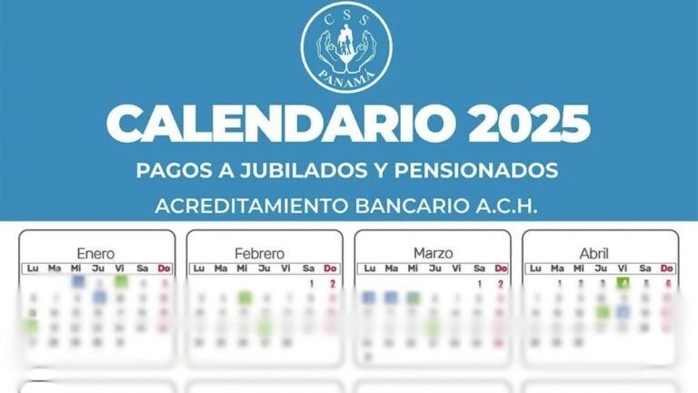 calendario con fechas de pago de pension