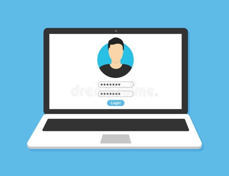 computadora con formulario de inicio sesion abierto