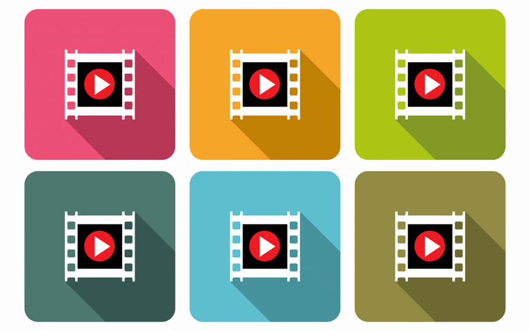 diversos iconos de formatos de video digitales
