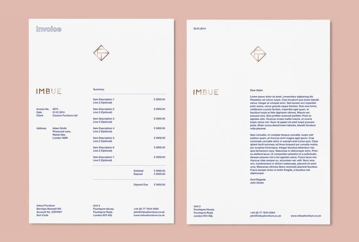 factura impresa con logo empresarial visible