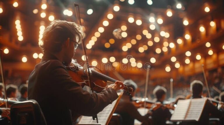 Quién es Hernán de Mala Fama y por qué destaca con el violín 3 hombre tocando violin en escenario iluminado