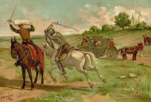 ilustracion clasica de don quijote andando