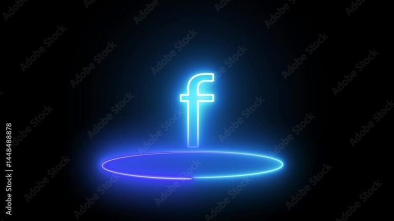 logotipo de facebook con fondo glitch digital