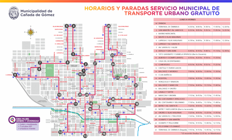 Cómo Consultar Horarios y Rutas del Colectivo Zona Centro La Costa 2 mapa de paradas de colectivo urbano