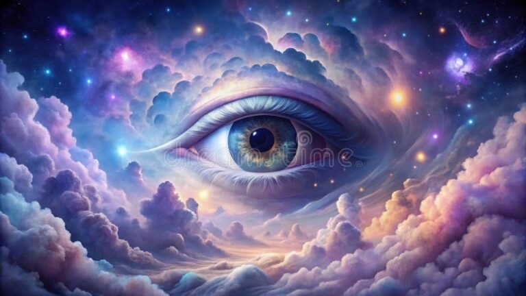 Qué Significa Que Dios Todo Lo Ve Y Todo Lo Sabe Según La Biblia 1 ojo divino brillante sobre paisaje celestial