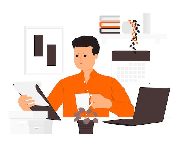 persona revisando documentos laborales en escritorio