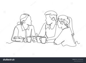 personas conversando animadamente en cafe