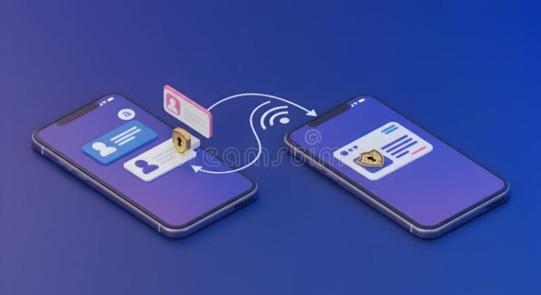 transferencia de datos entre dos smartphones modernos